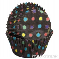 Black Foil No Fade Cupcake Liners with Neon Dots - B00UMCKLV4
